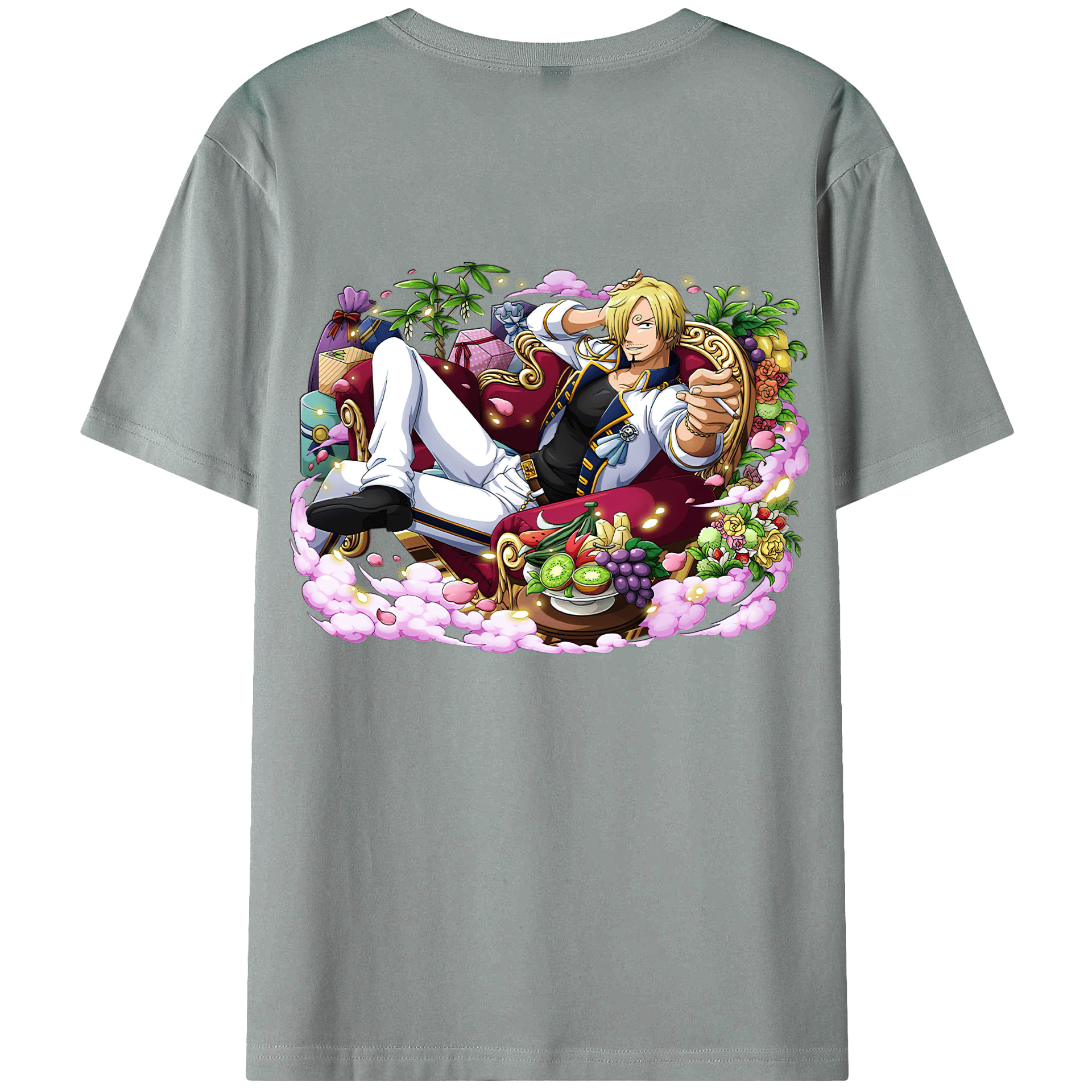 （画像用） ワンピース サンジ ONE PIECE Sanji 綿100％ メンズ半袖Tシャツ（バックプリント） 通気性
